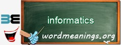 WordMeaning blackboard for informatics